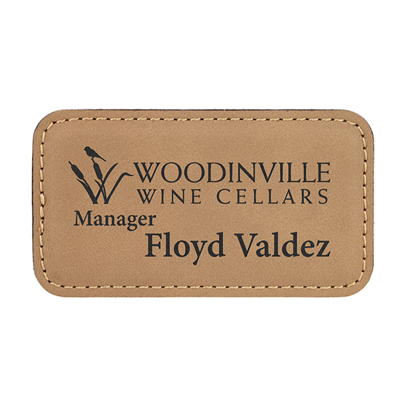 Laserbarer rechteckiger Abzeichenrohling aus Kunstleder mit Magnet Laserbarer rechteckiger Abzeichenrohling aus Kunstleder mit Magnet