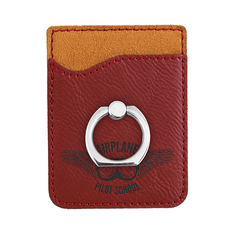 Laserbare Handy-Geldbörse aus Kunstleder mit Ring Laserbare Handy-Geldbörse aus Kunstleder mit Ring