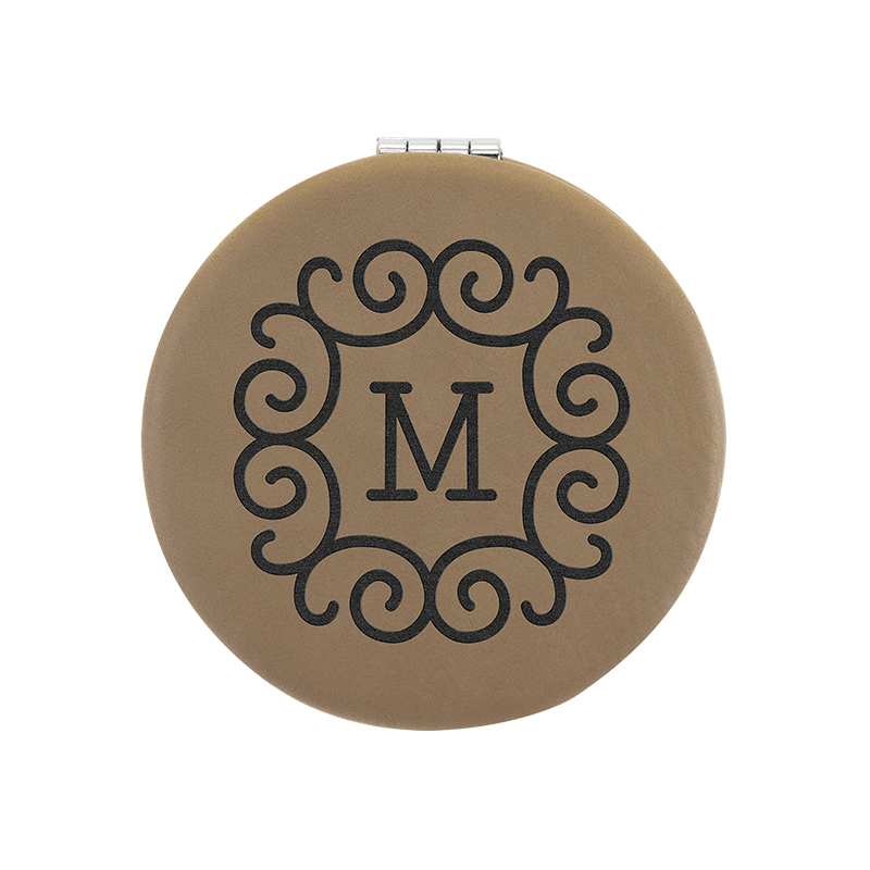 laserbarer Lederetten-Kompaktspiegel laserbarer Lederetten-Kompaktspiegel