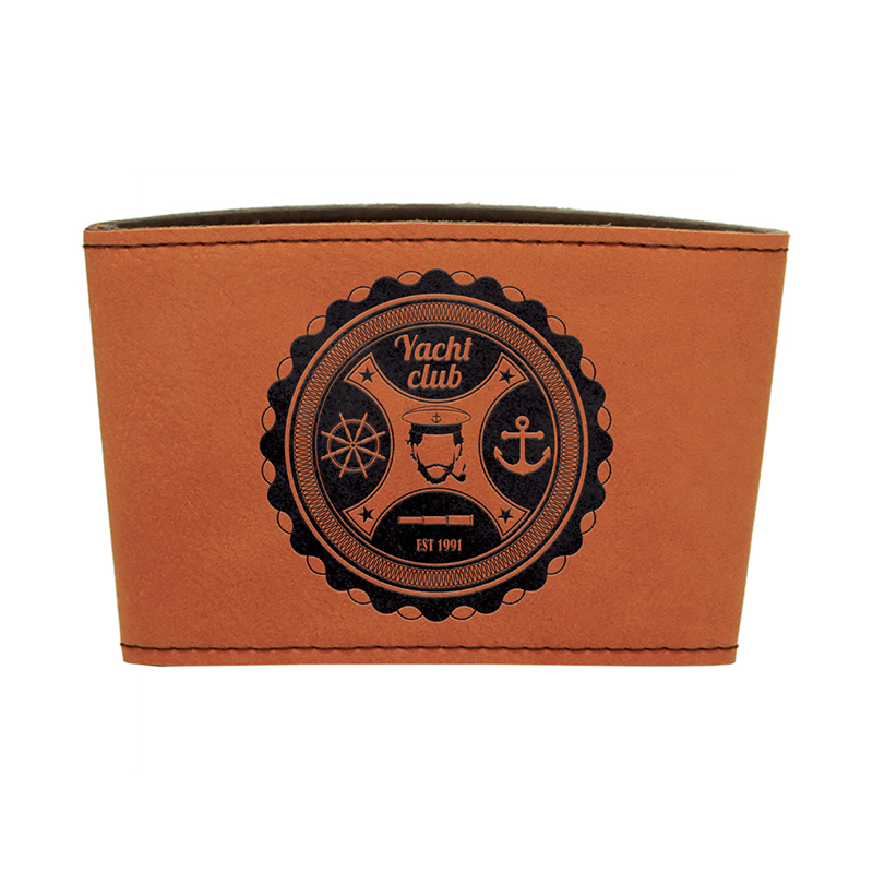 Lasierbare Kunstleder-Tassenhülle Lasierbare Kunstleder-Tassenhülle