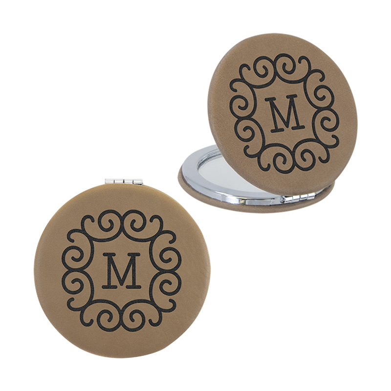 laserbarer Lederetten-Kompaktspiegel laserbarer Lederetten-Kompaktspiegel