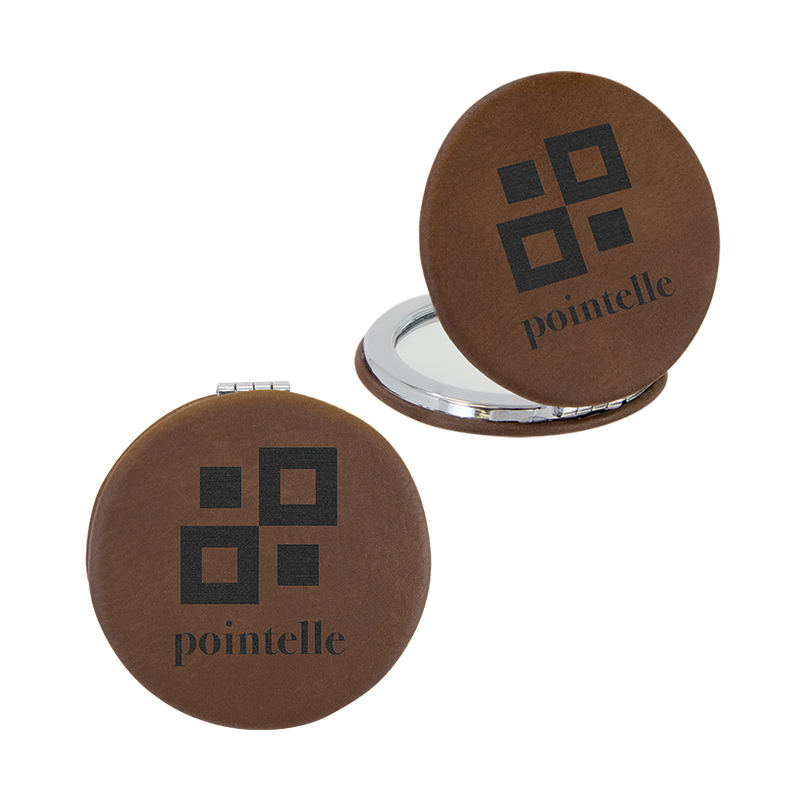 laserbarer Lederetten-Kompaktspiegel laserbarer Lederetten-Kompaktspiegel