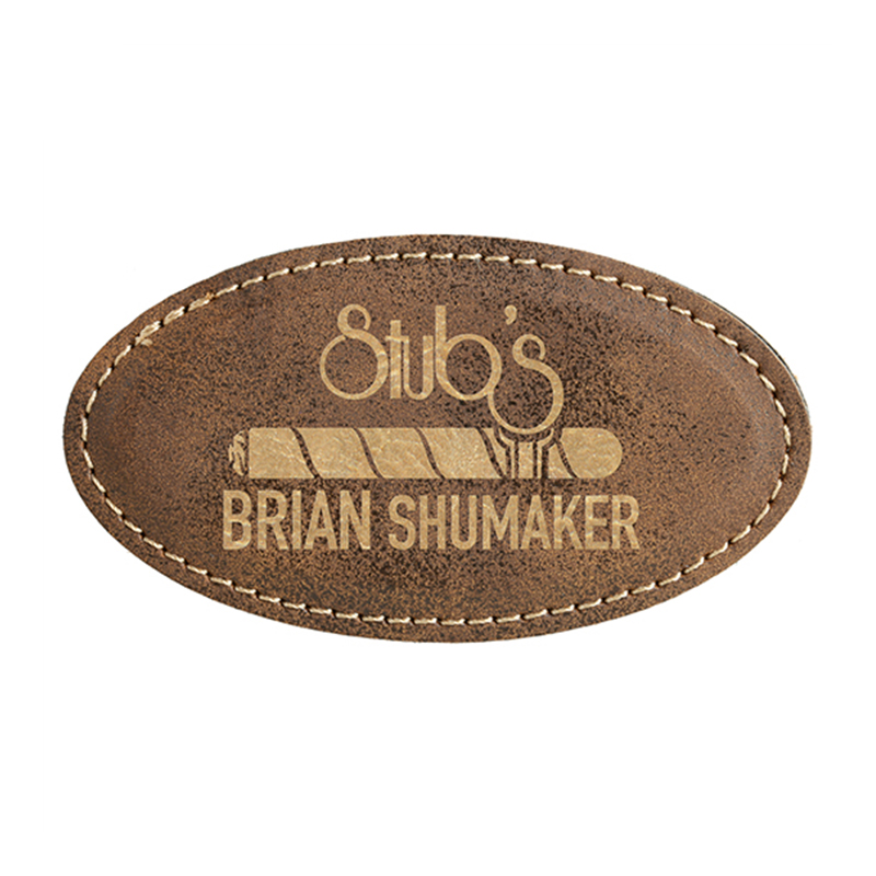 Ovale Namensschilder aus Kunstleder Ovale Namensschilder aus Kunstleder