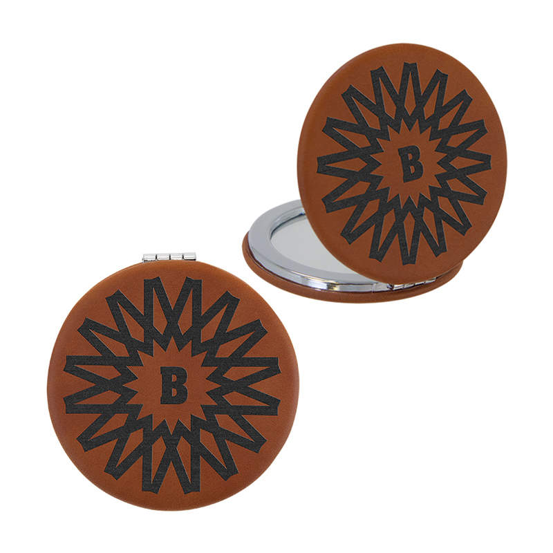 laserbarer Lederetten-Kompaktspiegel laserbarer Lederetten-Kompaktspiegel