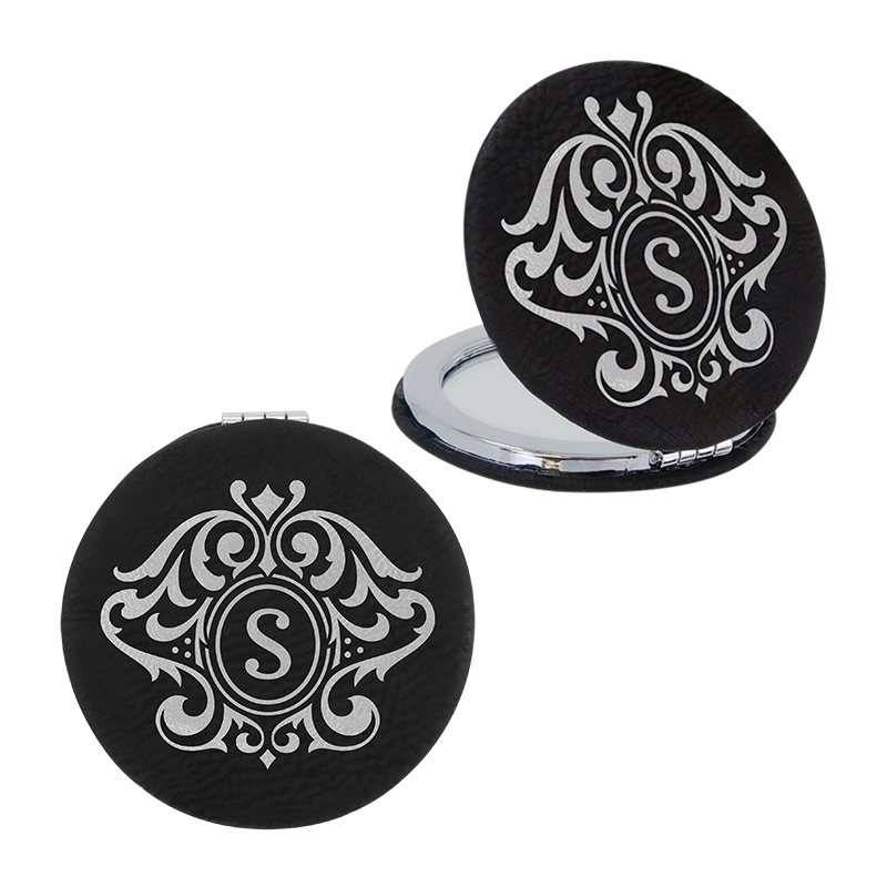 laserbarer Lederetten-Kompaktspiegel laserbarer Lederetten-Kompaktspiegel