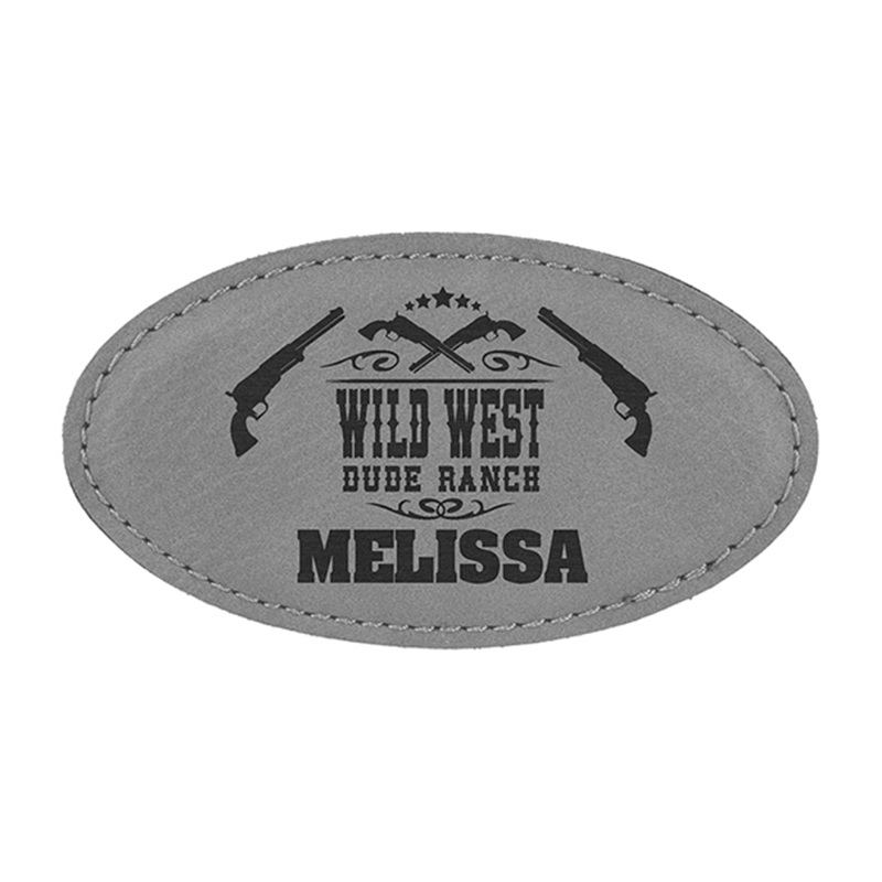 Laserbarer ovaler Abzeichenrohling aus Kunstleder mit Magnet Laserbarer ovaler Abzeichenrohling aus Kunstleder mit Magnet