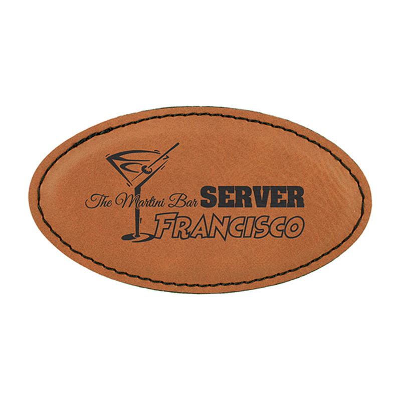 Laserbarer ovaler Abzeichenrohling aus Kunstleder mit Magnet Laserbarer ovaler Abzeichenrohling aus Kunstleder mit Magnet