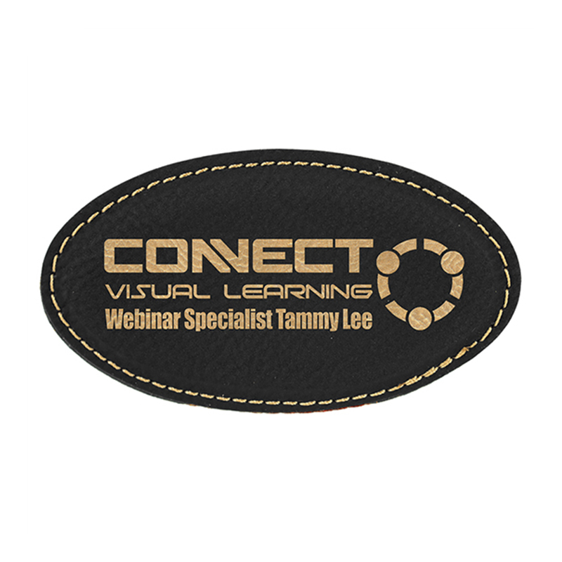 Laserbarer ovaler Abzeichenrohling aus Kunstleder mit Magnet Laserbarer ovaler Abzeichenrohling aus Kunstleder mit Magnet