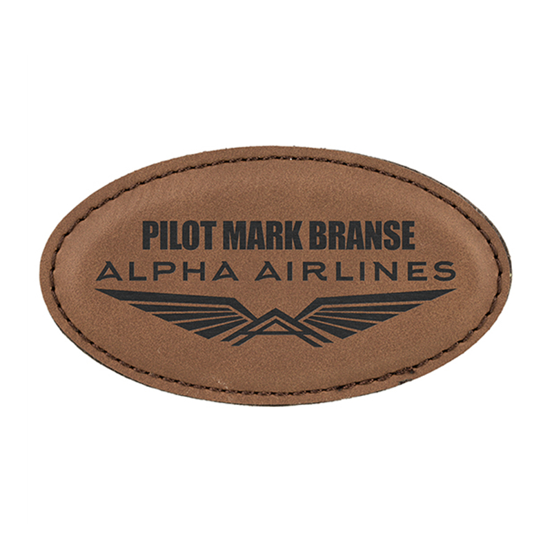 Laserbarer ovaler Abzeichenrohling aus Kunstleder mit Magnet Laserbarer ovaler Abzeichenrohling aus Kunstleder mit Magnet