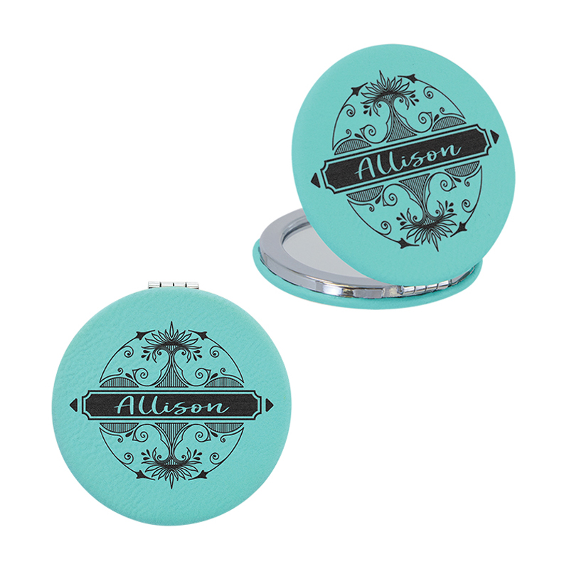 laserbarer Lederetten-Kompaktspiegel laserbarer Lederetten-Kompaktspiegel