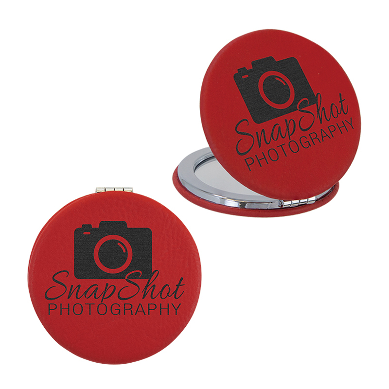 laserbarer Lederetten-Kompaktspiegel laserbarer Lederetten-Kompaktspiegel