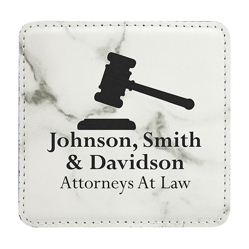 4' x 4' quadratische Kunstlederuntersetzer 6-Untersetzer-Set mit Halter 4' x 4' quadratische Kunstlederuntersetzer 6-Untersetzer-Set mit Halter