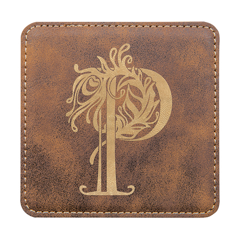 4' x 4' quadratische Kunstlederuntersetzer 6-Untersetzer-Set mit Halter 4' x 4' quadratische Kunstlederuntersetzer 6-Untersetzer-Set mit Halter