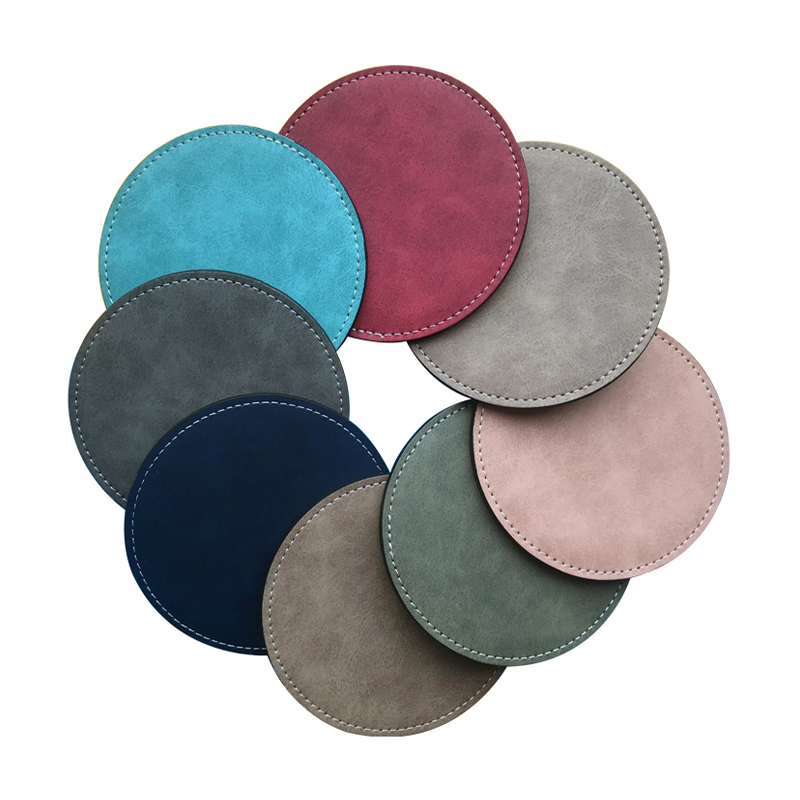 Sublimations-Tassenuntersetzer aus PU-Leder – rund Sublimations-Tassenuntersetzer aus PU-Leder – rund