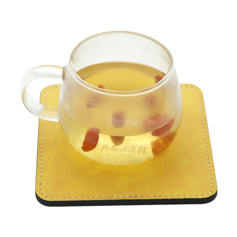 Sublimations-Tassenuntersetzer aus PU-Leder – quadratisch Sublimations-Tassenuntersetzer aus PU-Leder – quadratisch