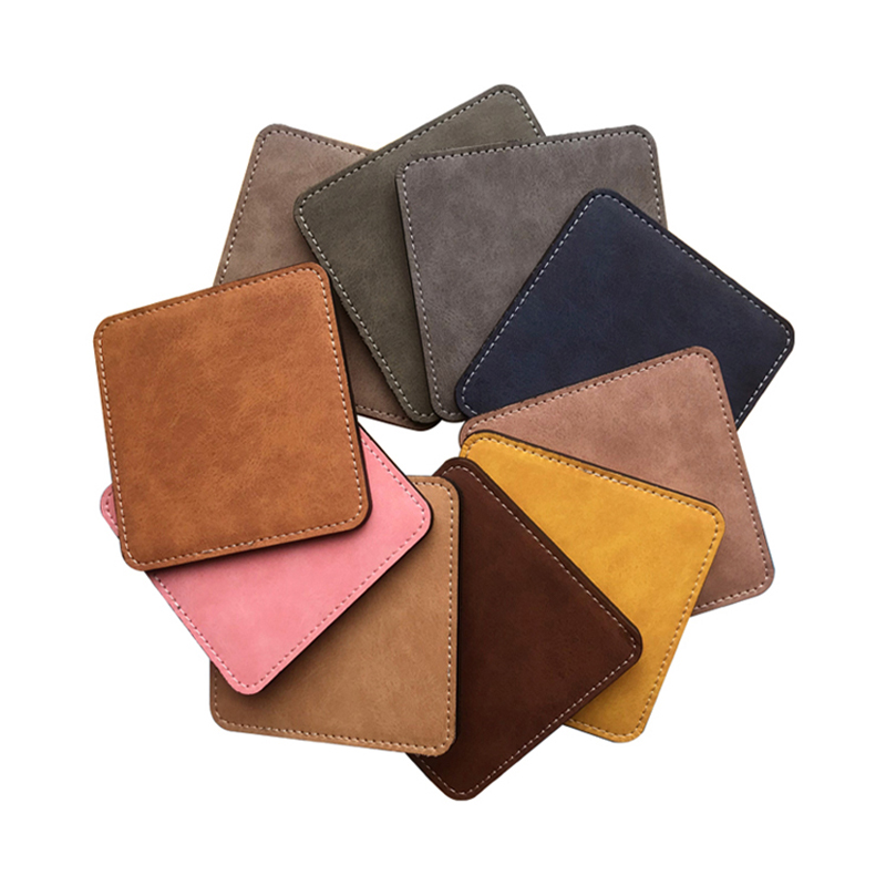 Sublimations-Tassenuntersetzer aus PU-Leder – quadratisch Sublimations-Tassenuntersetzer aus PU-Leder – quadratisch