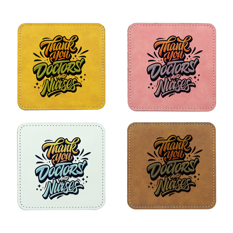 Sublimations-Tassenuntersetzer aus PU-Leder – quadratisch Sublimations-Tassenuntersetzer aus PU-Leder – quadratisch