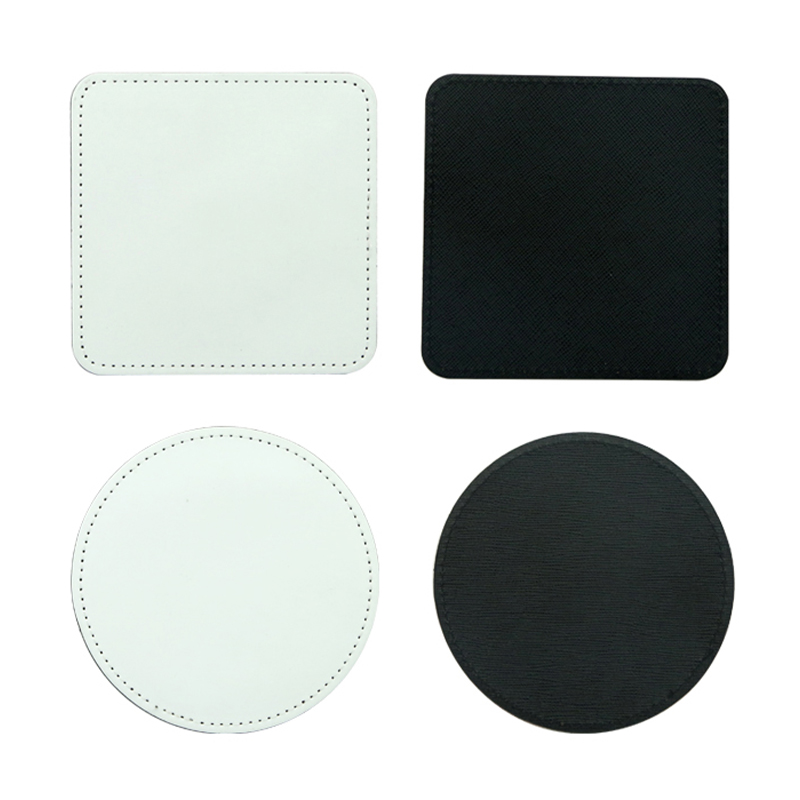 Sublimations-Tassenuntersetzer aus PU-Leder – quadratisch