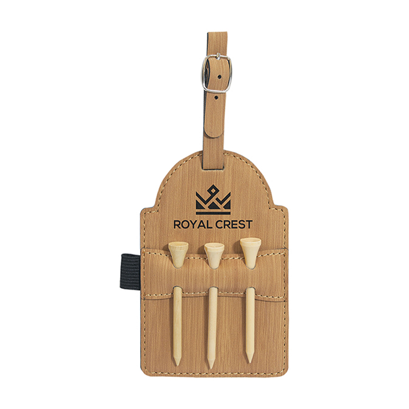 Laserbarer Kunstleder-Golftaschenanhänger Mit Tees Laserbarer Kunstleder-Golftaschenanhänger Mit Tees