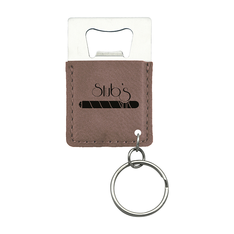 Laserbarer rechteckiger Flaschenöffner-Schlüsselanhänger aus Kunstleder Laserbarer rechteckiger Flaschenöffner-Schlüsselanhänger aus Kunstleder