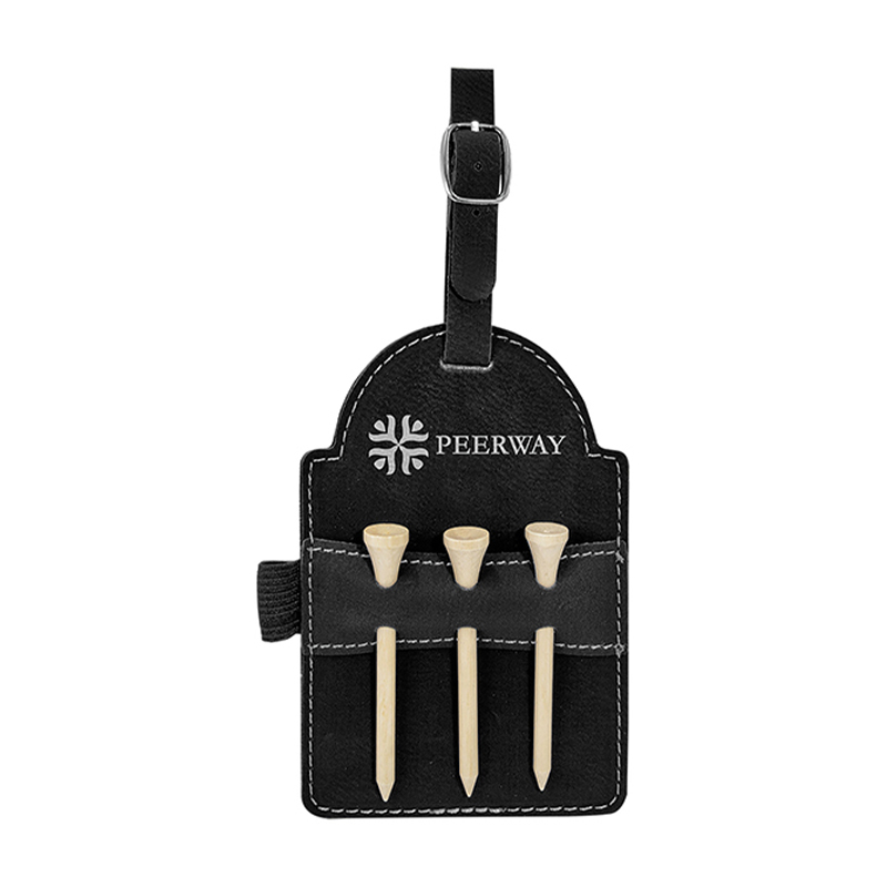 Laserbarer Kunstleder-Golftaschenanhänger Mit Tees Laserbarer Kunstleder-Golftaschenanhänger Mit Tees