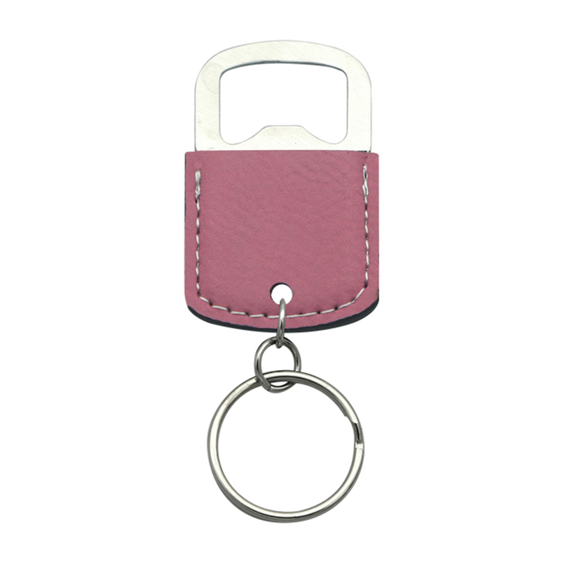 Laserbarer ovaler Flaschenöffner-Schlüsselanhänger aus Kunstleder Laserbarer ovaler Flaschenöffner-Schlüsselanhänger aus Kunstleder