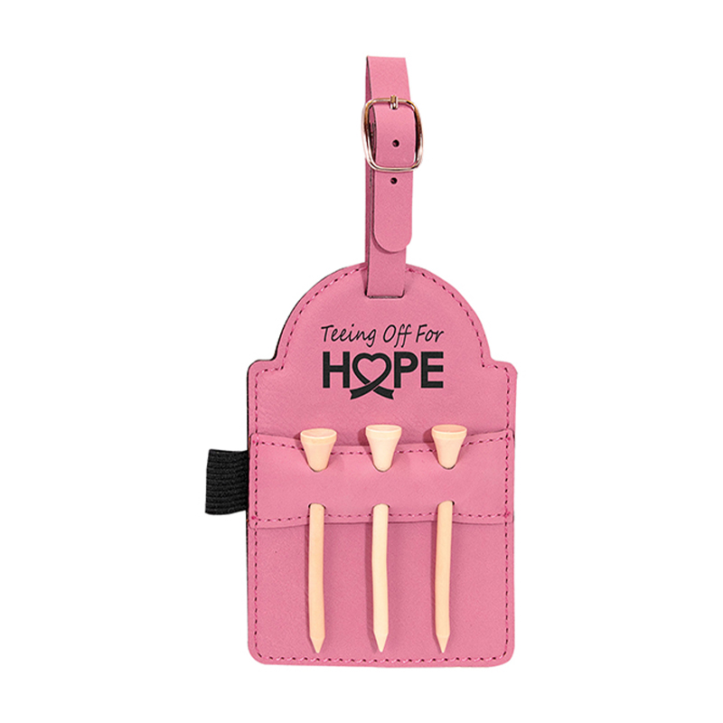 Laserbarer Kunstleder-Golftaschenanhänger Mit Tees Laserbarer Kunstleder-Golftaschenanhänger Mit Tees