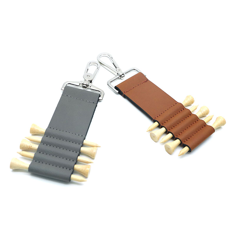Laserbarer Kunstleder-Golftaschenanhänger-Schlüsselanhänger Mit 5 Holztees Laserbarer Kunstleder-Golftaschenanhänger-Schlüsselanhänger Mit 5 Holztees