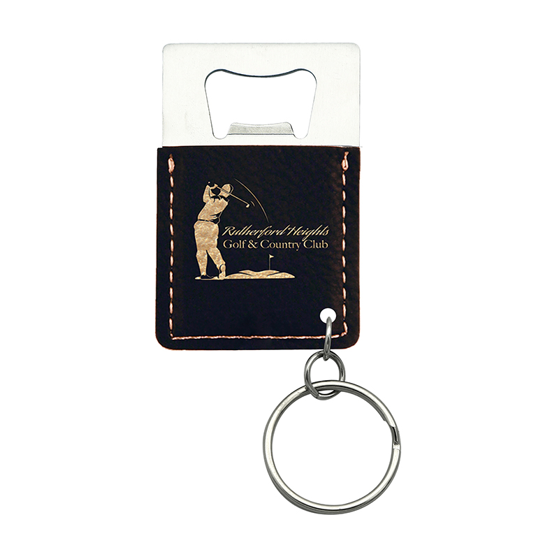 Laserbarer rechteckiger Flaschenöffner-Schlüsselanhänger aus Kunstleder Laserbarer rechteckiger Flaschenöffner-Schlüsselanhänger aus Kunstleder