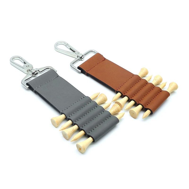 Laserbarer Kunstleder-Golftaschenanhänger-Schlüsselanhänger Mit 5 Holztees Laserbarer Kunstleder-Golftaschenanhänger-Schlüsselanhänger Mit 5 Holztees