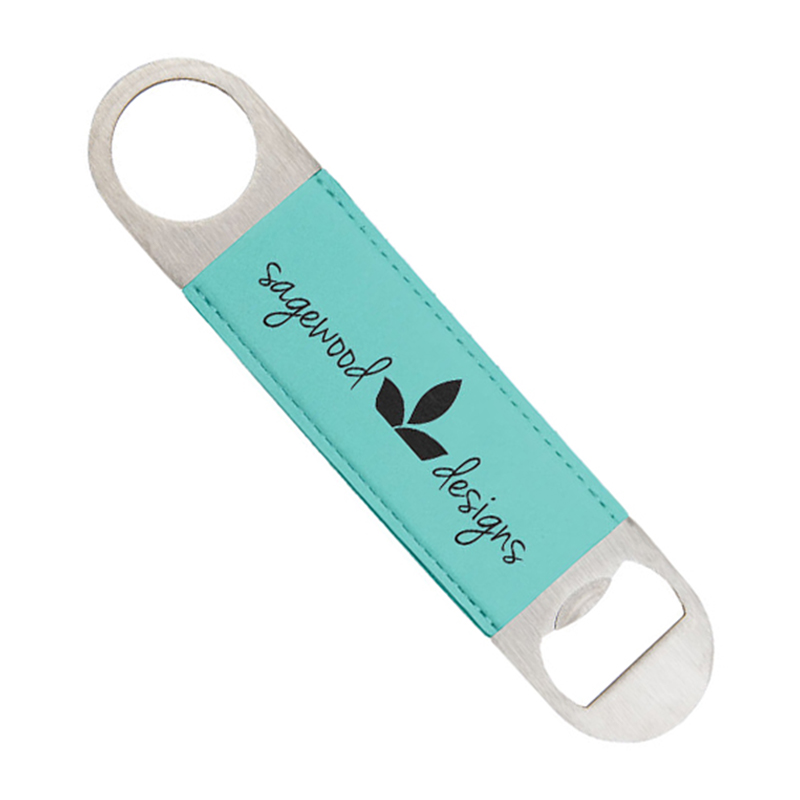 Laserbarer Flaschenöffner aus Kunstleder Laserbarer Flaschenöffner aus Kunstleder