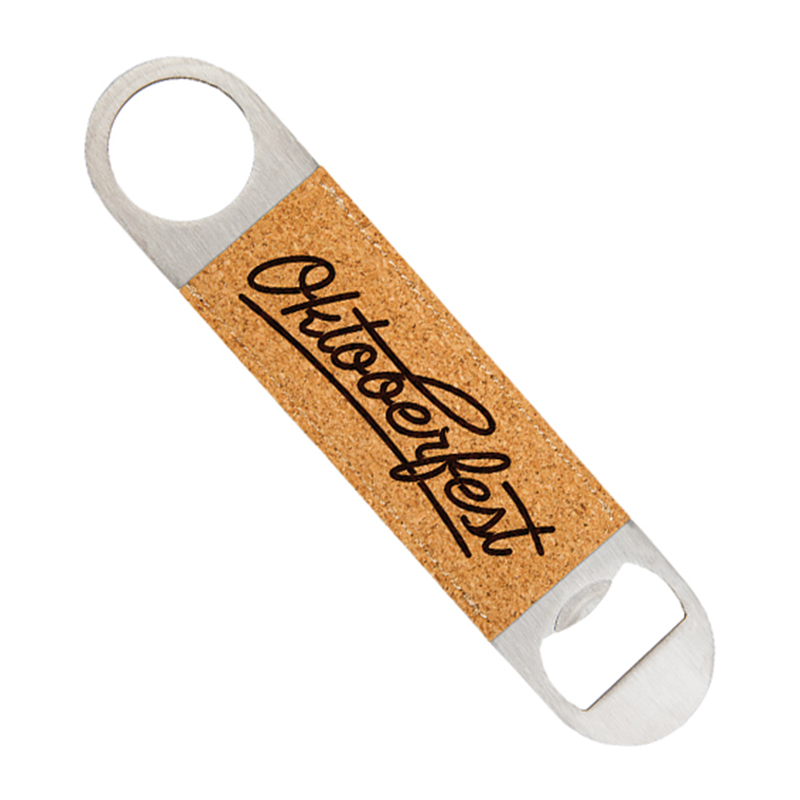 Laserbarer Flaschenöffner aus Kunstleder Laserbarer Flaschenöffner aus Kunstleder