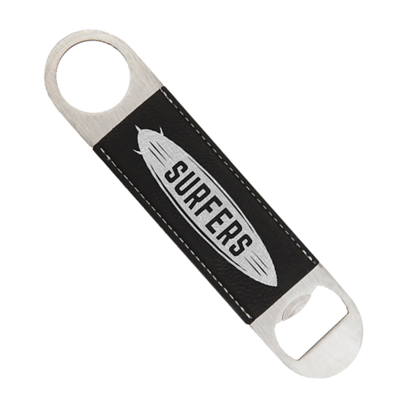Laserbarer Flaschenöffner aus Kunstleder Laserbarer Flaschenöffner aus Kunstleder
