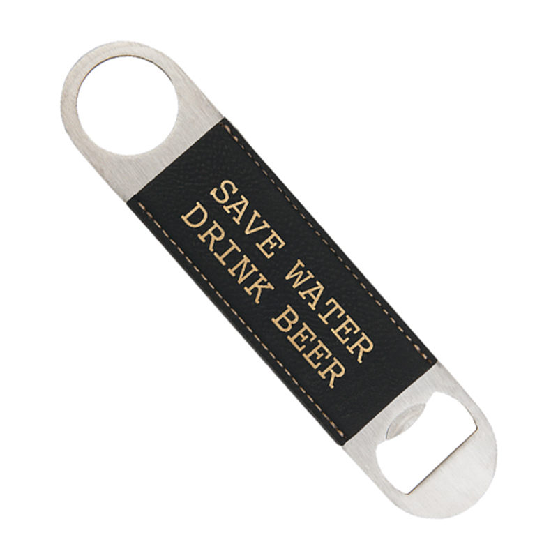 Laserbarer Flaschenöffner aus Kunstleder Laserbarer Flaschenöffner aus Kunstleder