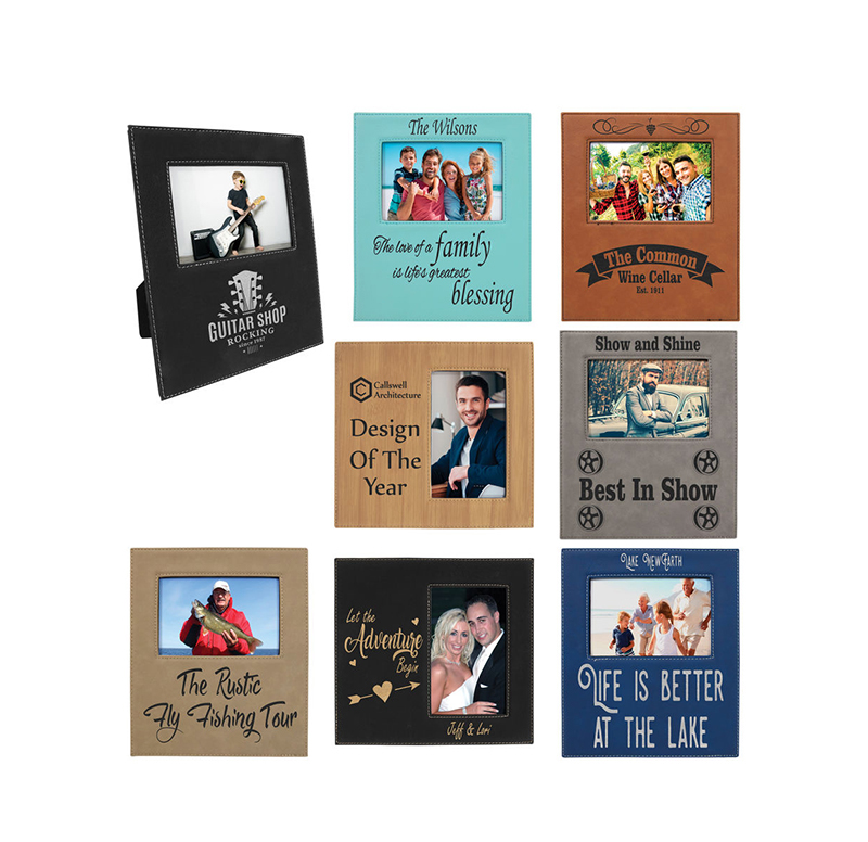 5' x 7' Kunstleder-Fotorahmen mit 4 1/4' x 8 7/8' Gravurbereich 5' x 7' Kunstleder-Fotorahmen mit 4 1/4' x 8 7/8' Gravurbereich