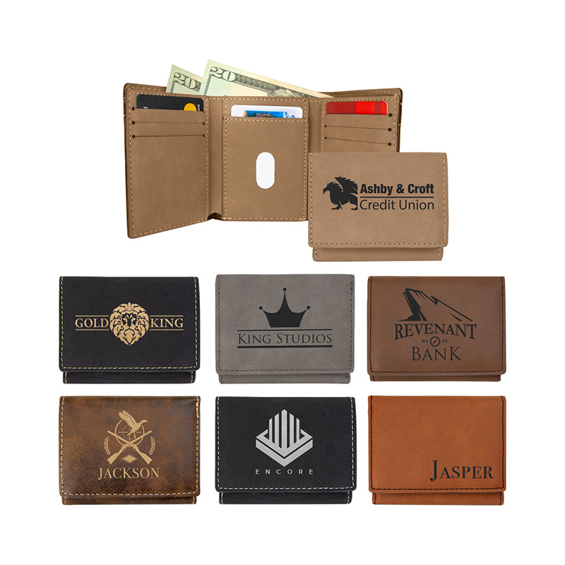 Laserbare dreifach gefaltete Geldbörse aus Kunstleder Laserbare dreifach gefaltete Geldbörse aus Kunstleder