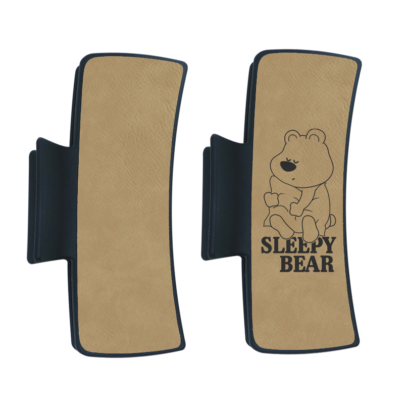 Laserbarer Haarclip aus Kunstleder Laserbarer Haarclip aus Kunstleder