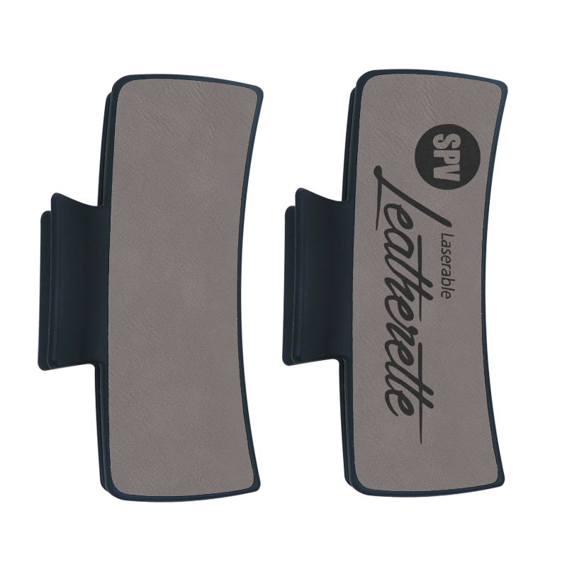 Laserbarer Haarclip aus Kunstleder Laserbarer Haarclip aus Kunstleder