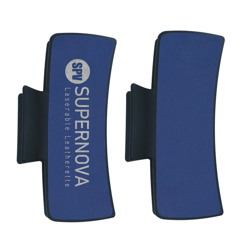 Laserbarer Haarclip aus Kunstleder Laserbarer Haarclip aus Kunstleder