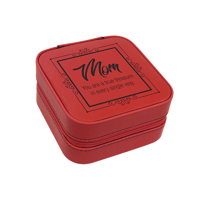 4×4 Laserbare Reiseschmuckbox aus Kunstleder mit schwarzem Futter 4×4 Laserbare Reiseschmuckbox aus Kunstleder mit schwarzem Futter