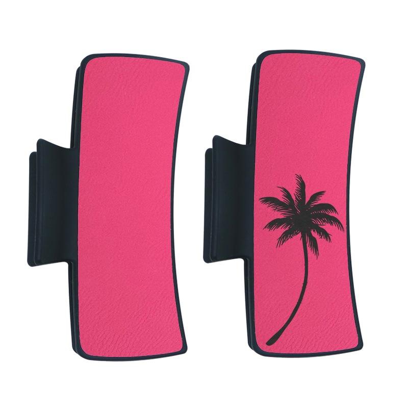 Laserbarer Haarclip aus Kunstleder Laserbarer Haarclip aus Kunstleder