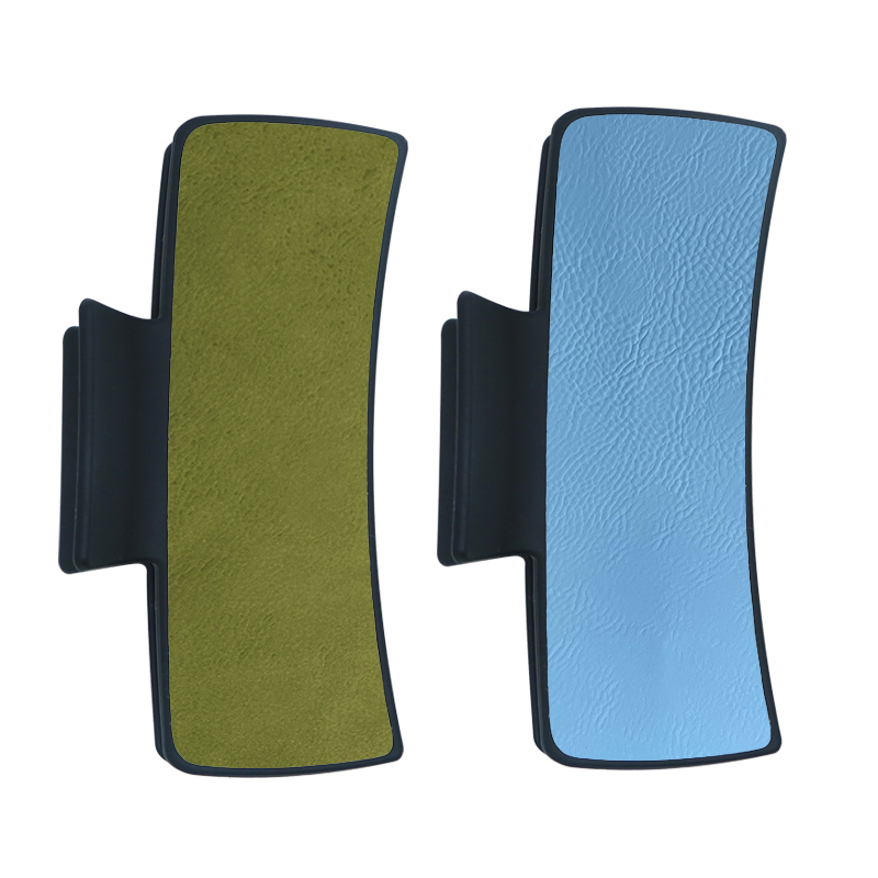 Laserbarer Haarclip aus Kunstleder Laserbarer Haarclip aus Kunstleder