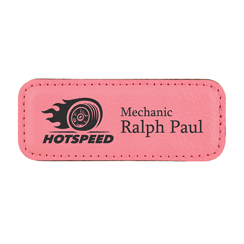 Kleine rechteckige Namensschilder aus Kunstleder Kleine rechteckige Namensschilder aus Kunstleder