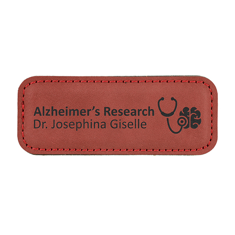 Kleine rechteckige Namensschilder aus Kunstleder Kleine rechteckige Namensschilder aus Kunstleder