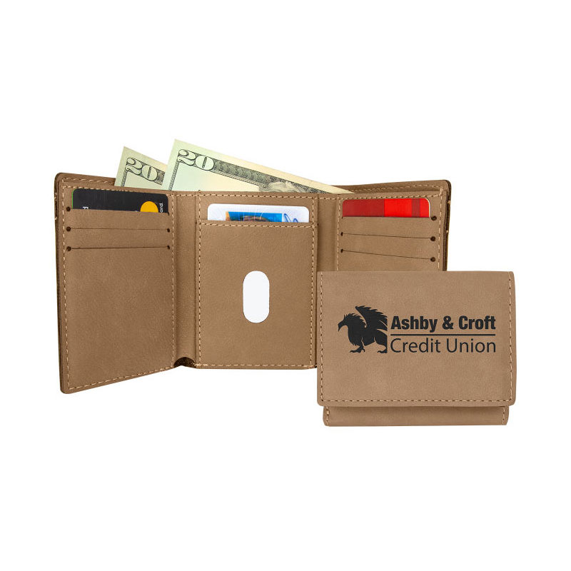 Laserbare dreifach gefaltete Geldbörse aus Kunstleder Laserbare dreifach gefaltete Geldbörse aus Kunstleder