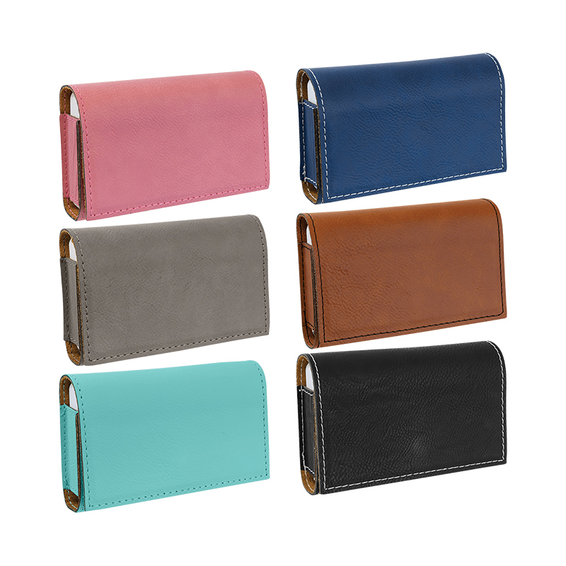 9 3/4' x 2 1/2' laserbare Kunstleder-Pillendose