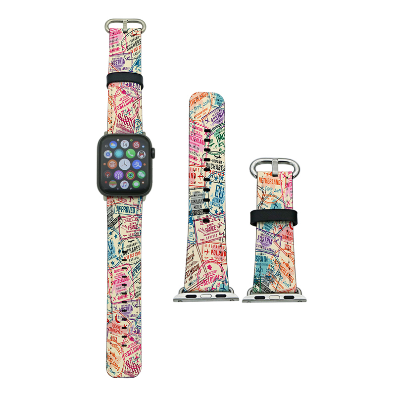 Sublimations-Apfel-iWatch-Armbänder aus PU-Leder für Serie 4/5–44 mm Sublimations-Apfel-iWatch-Armbänder aus PU-Leder für Serie 4/5–44 mm