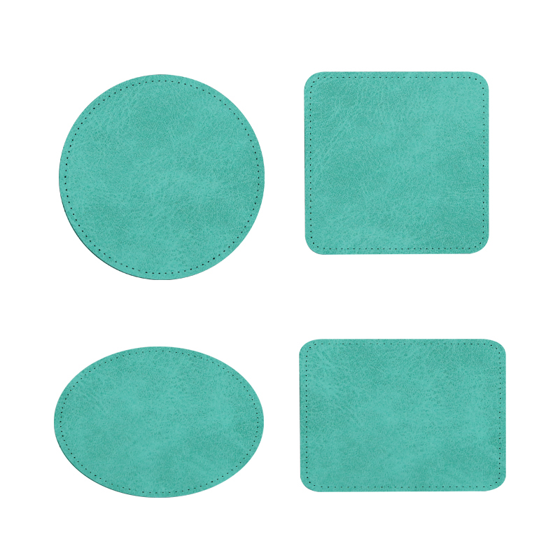 3 x 3 Zoll große quadratische Sublimations-Kunstlederaufnäher mit Klebstoff