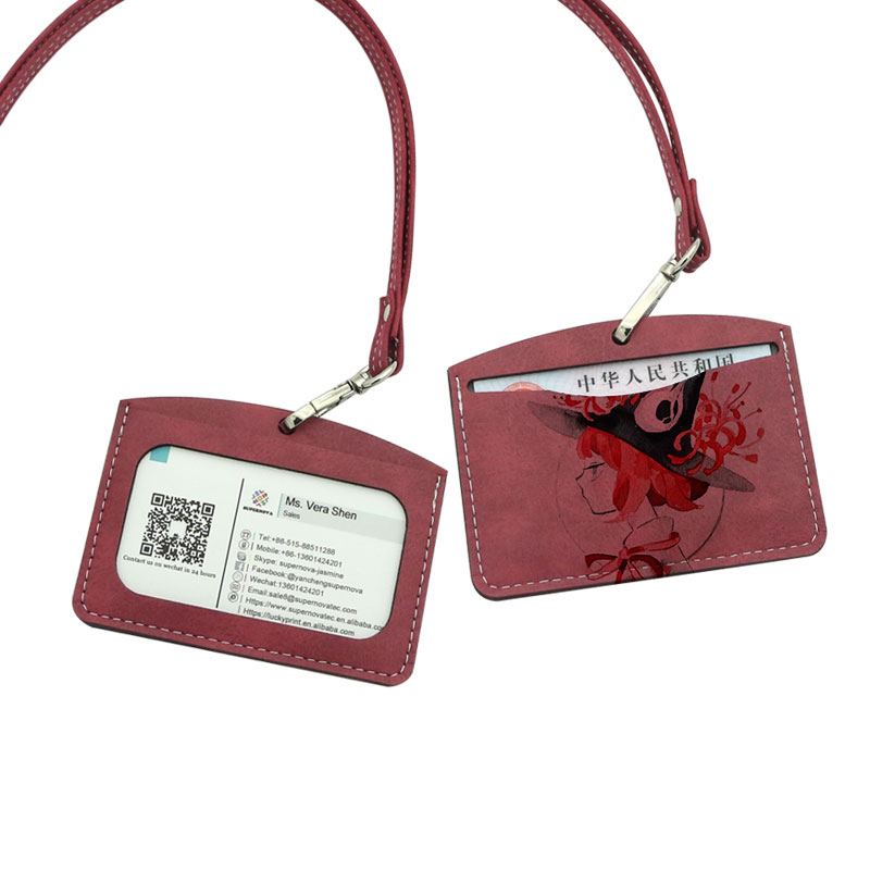 Sublimations-Leatherette-Ausweishalter - Horizontale Doppelkartenschicht Sublimations-Leatherette-Ausweishalter - Horizontale Doppelkartenschicht