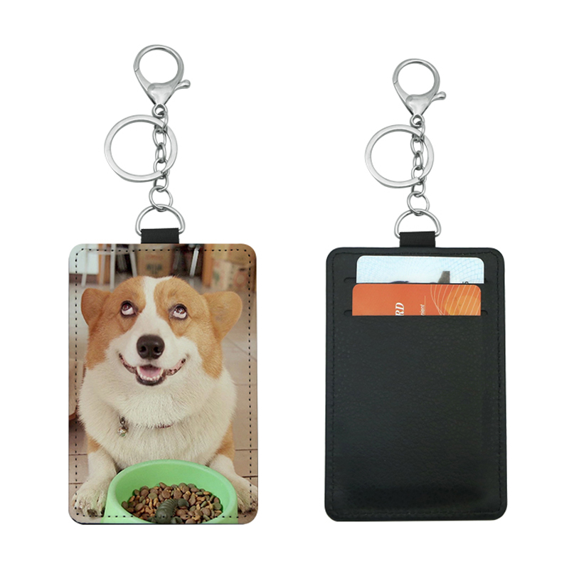 Sublimations-Leatherette-Buskartenhalter mit 2 Steckplätzen Sublimations-Leatherette-Buskartenhalter mit 2 Steckplätzen